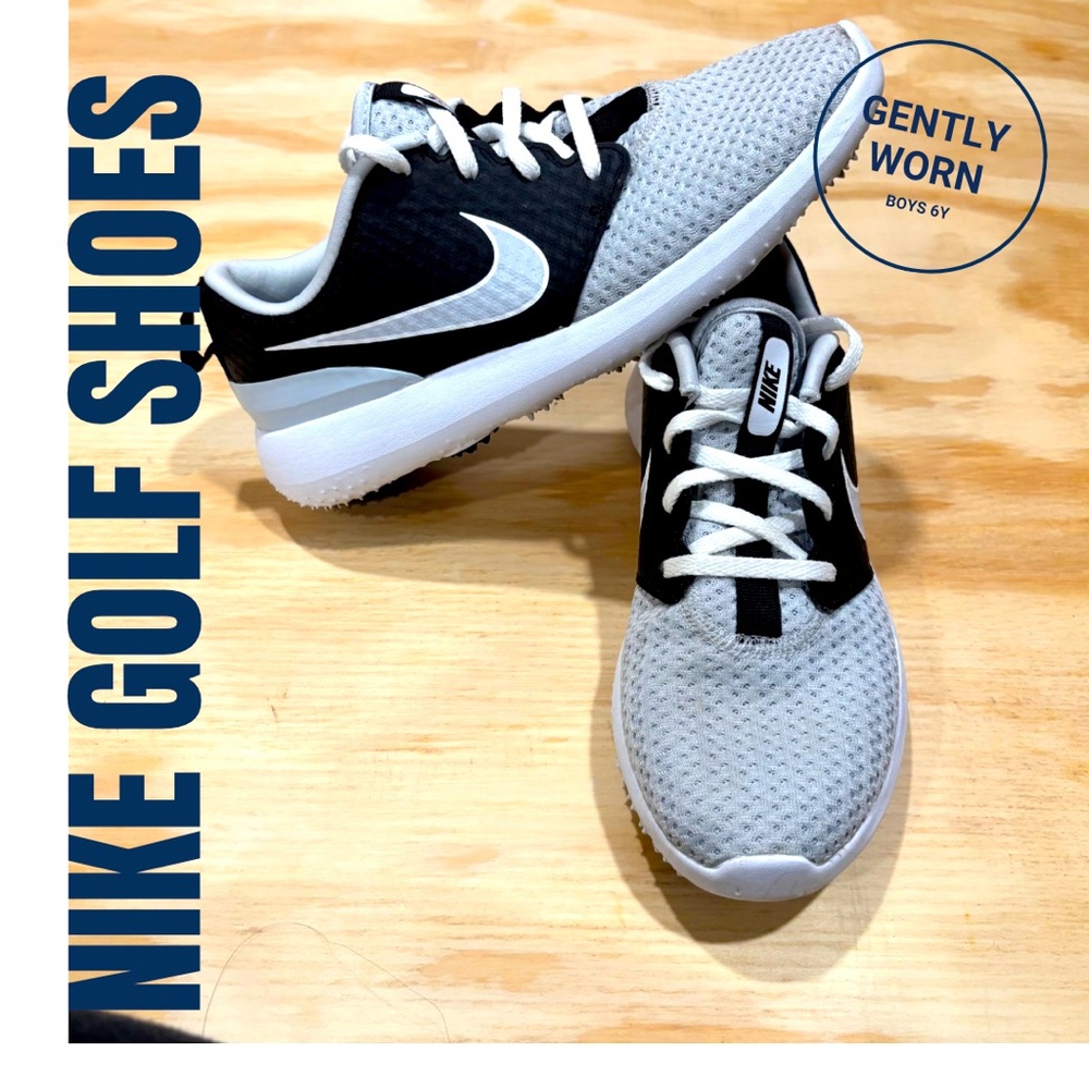 Nike Roshe G Jr Golf Kids Youth 6Y Shoe gray and black gently worn